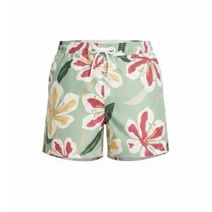 NWT Original Use Men's Floral Swim Trunks Size Small Green Red Orchid 5" Inseam